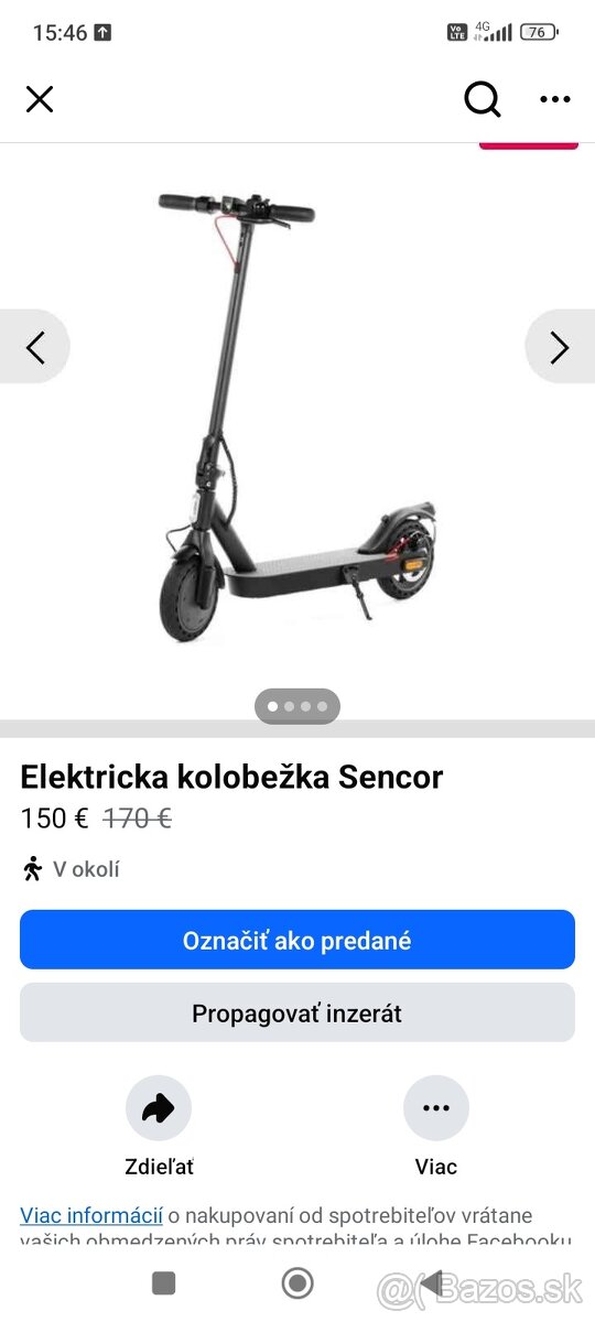 Elektricka kolobežka sencor