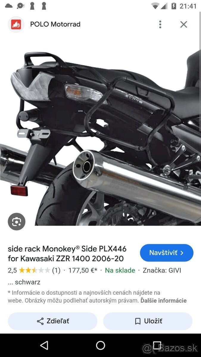 KAWASAKI ZZR 1400 drziaky bocnych kufrov