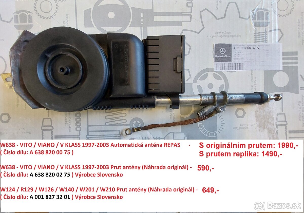 W638 Vito/Viano - Automatická el. anténa (Repas)