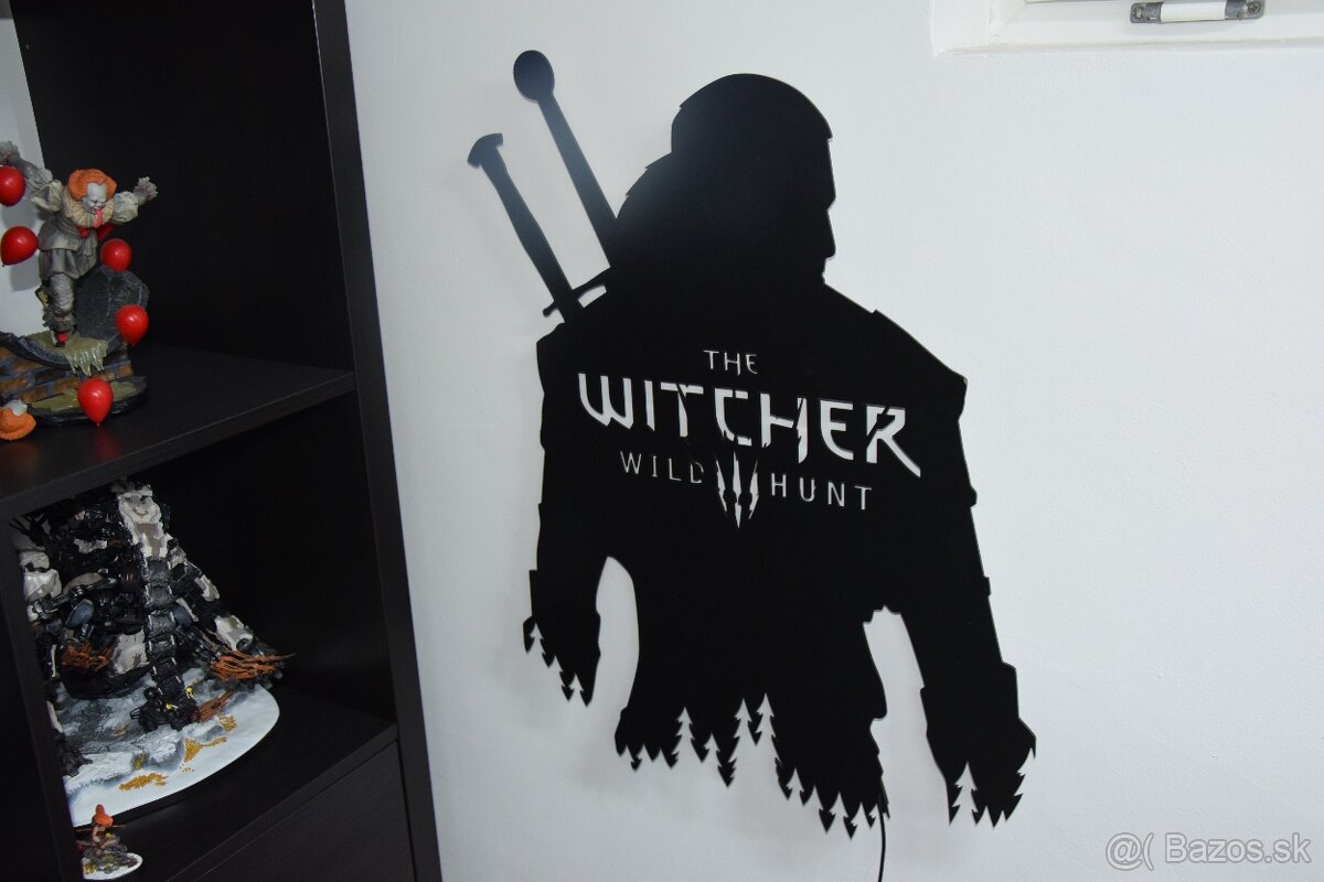 LED dekoracia na stenu Witcher wild hunt