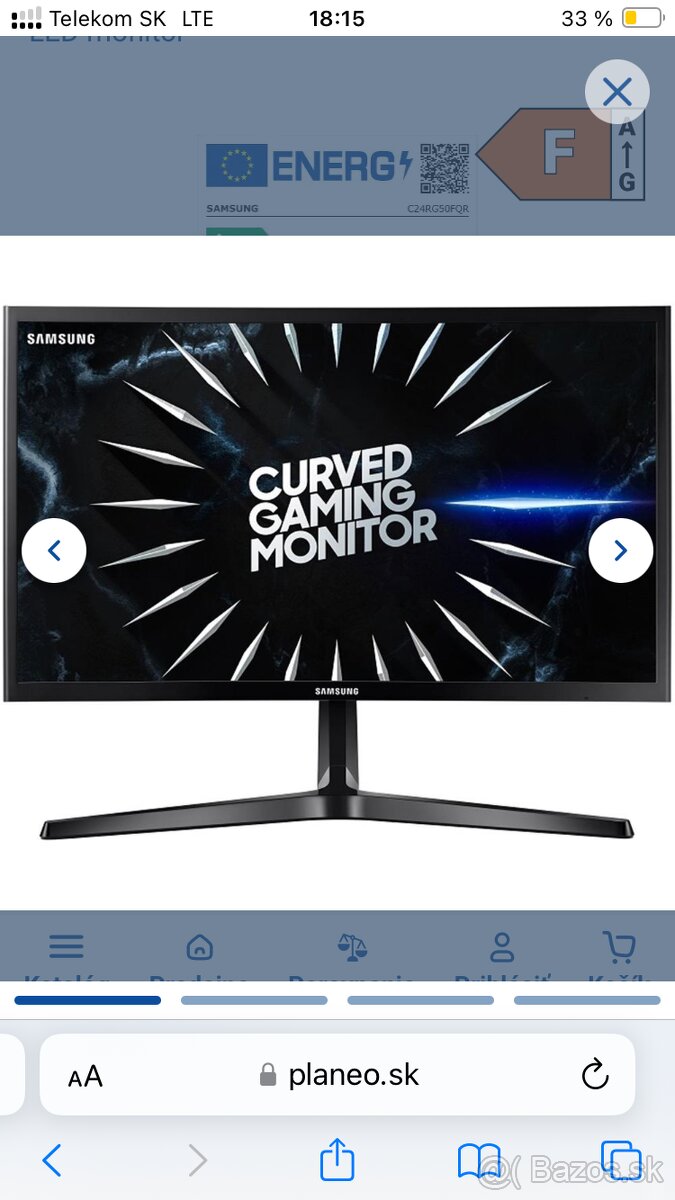 Samsung 24" Odyssey CRG5 144Hz