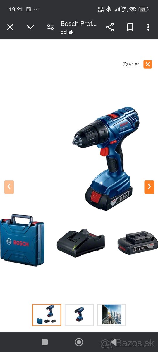 Bosch Professional Aku vŕtací skrutkovač GSR 180