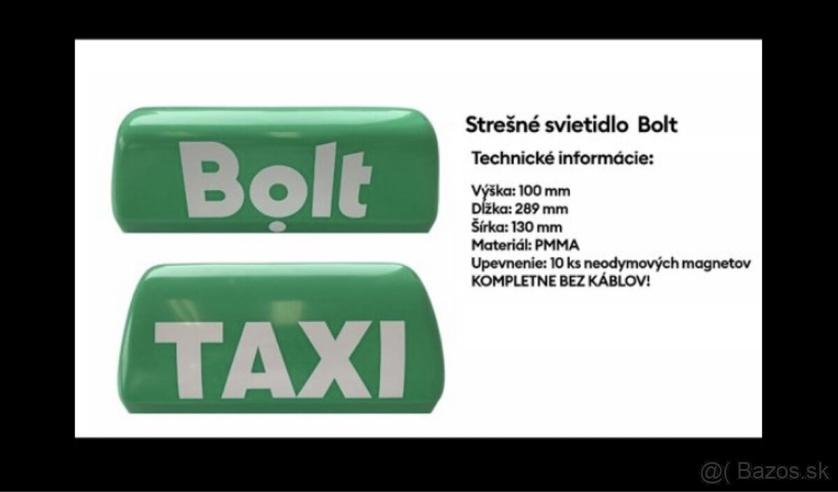 Nový BOLT,TAXI magnetický transparent