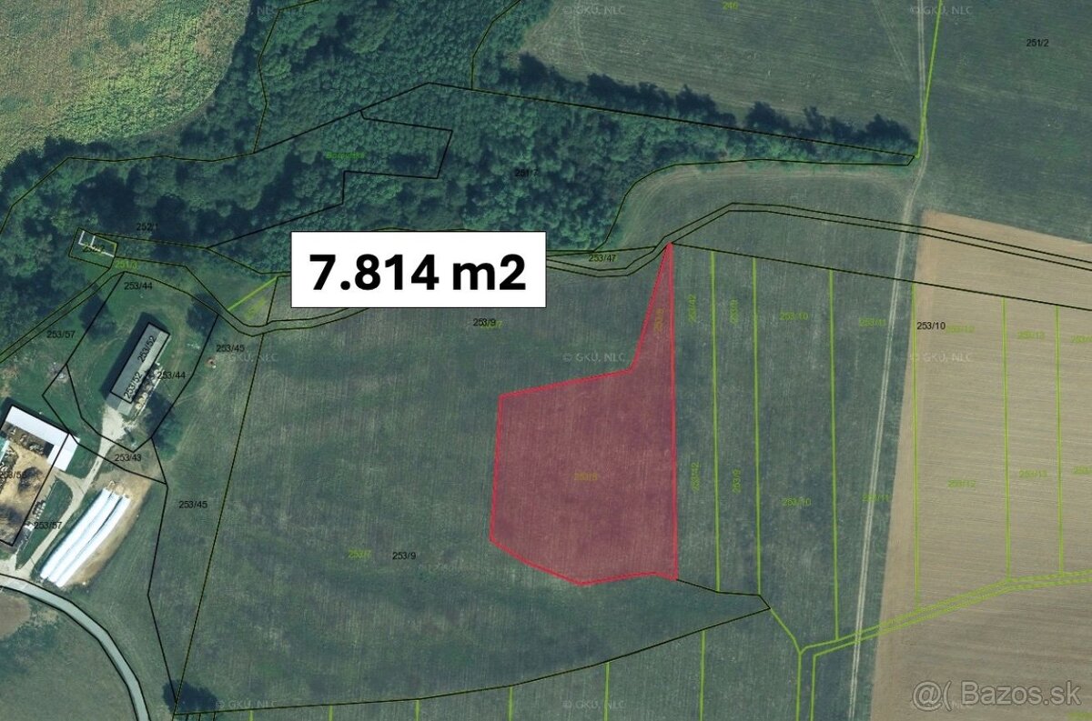 Veľké Turovce – 7.814 m2 – ORNÁ PÔDA v podiele 1/1