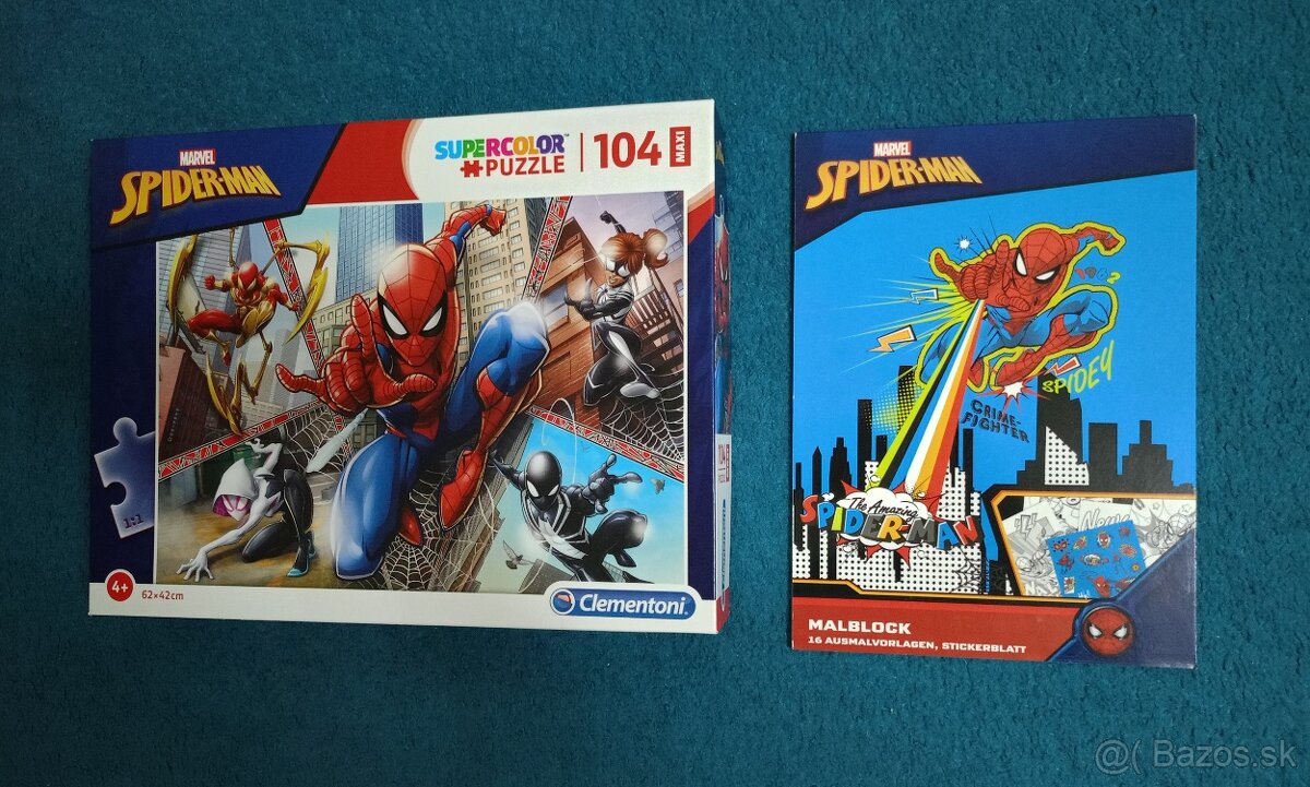 Puzzle Spiderman + Omaľovánky s nálepkami