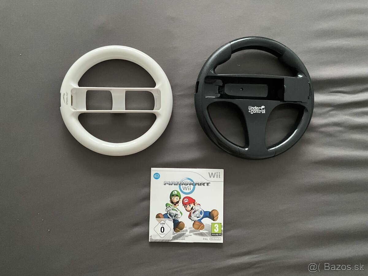 Nintendo Wii - hra Mariokart + 2 volanty