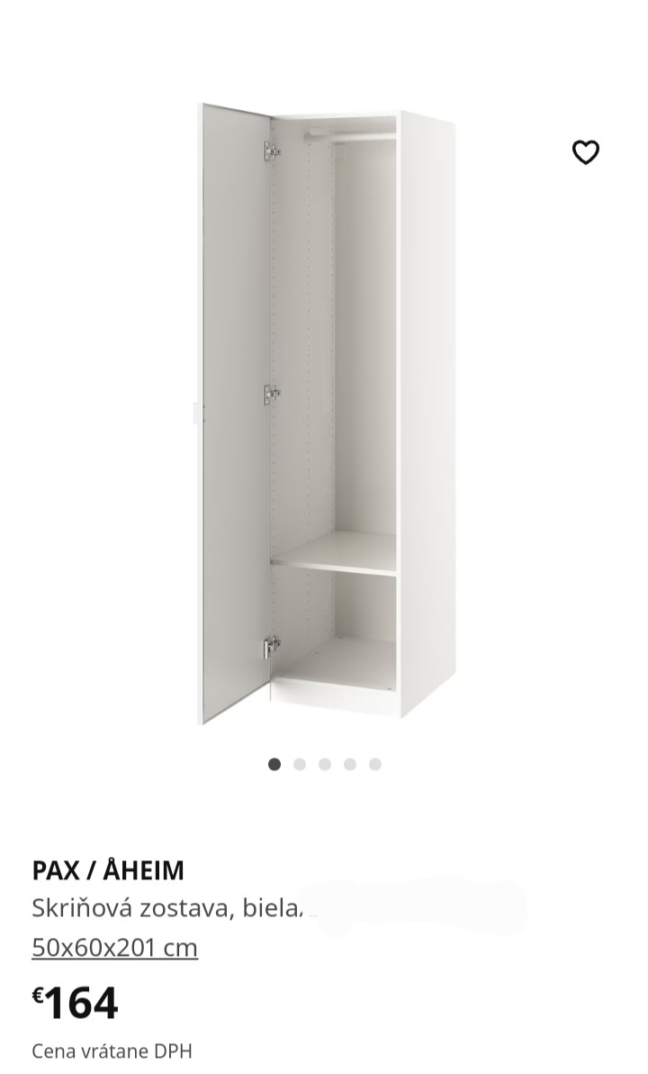 Skriňa IKEA Pax Komplement biela