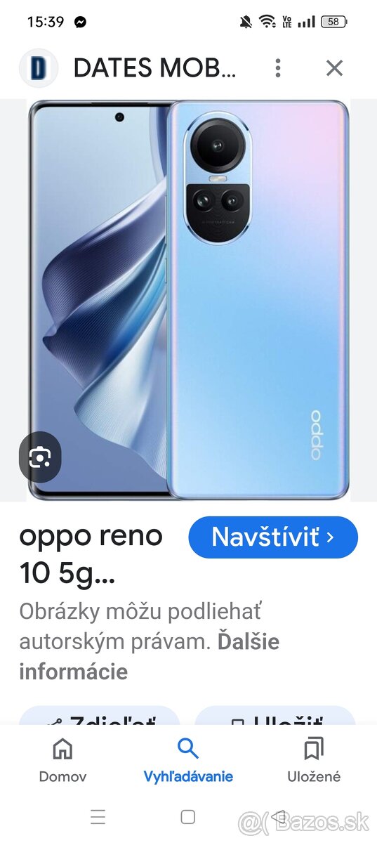 Predám nový mobil OPPO Reno 10