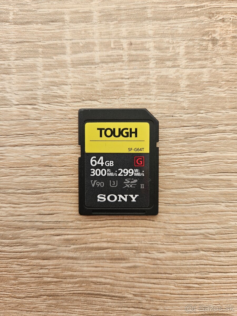 Sony Tough Professional SDXC 64GB R 300 MB/s, W 299 MB/s