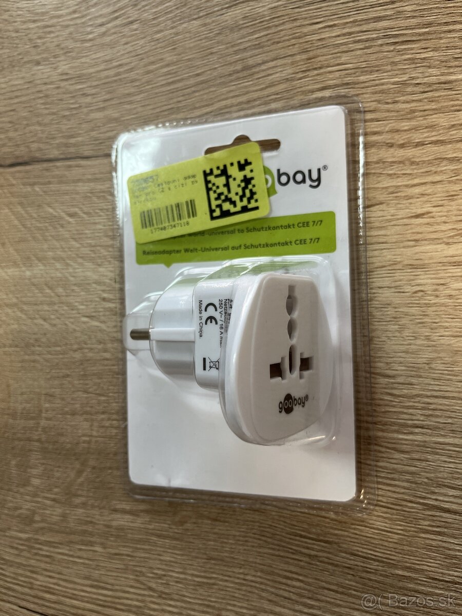 Goobay UK->EU Power Adapter biely 2ks