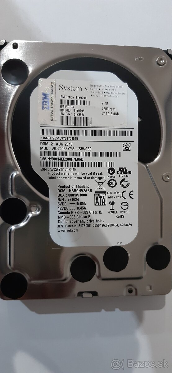 #51 - Disk 2TB Western Digital SATA 7200RPM 3,5"