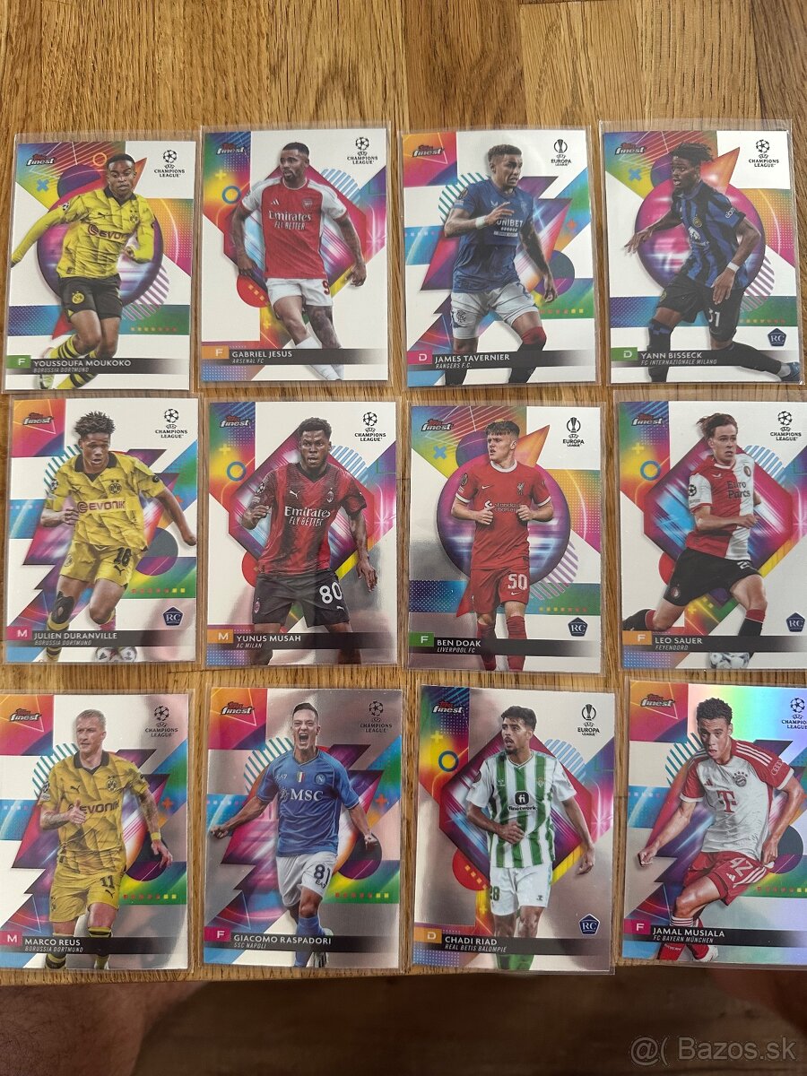 TOPPS FINEST ZBERATEĽSKÉ FUTBALOVÉ KARTY KARTIČKY