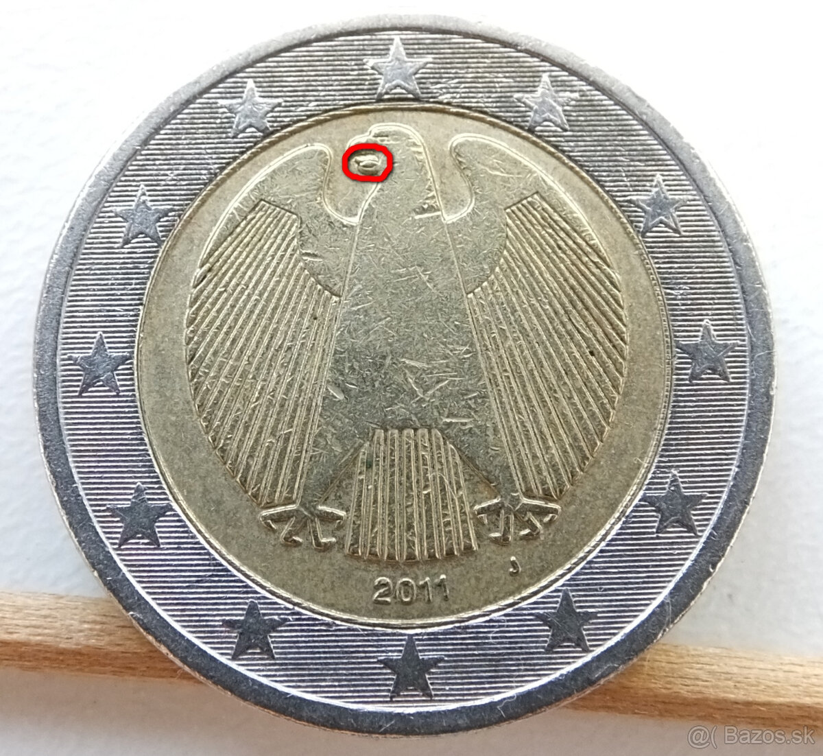 2 Euro  Nemecko 2011 J  -  dvojitý jazyk - 0010