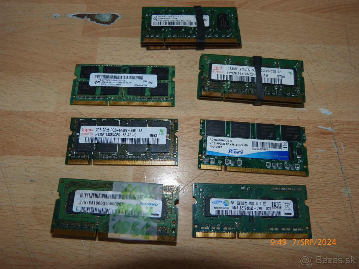 sodimm ddr3 4gb ddr2 2gb ddr1 1gb 10e kus ostatne 5e kus