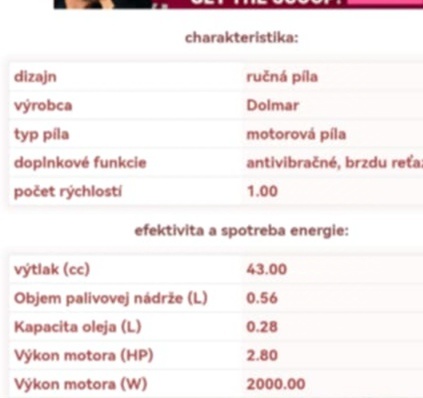 Predám v dobrom stave motorovú pílu Dolmar