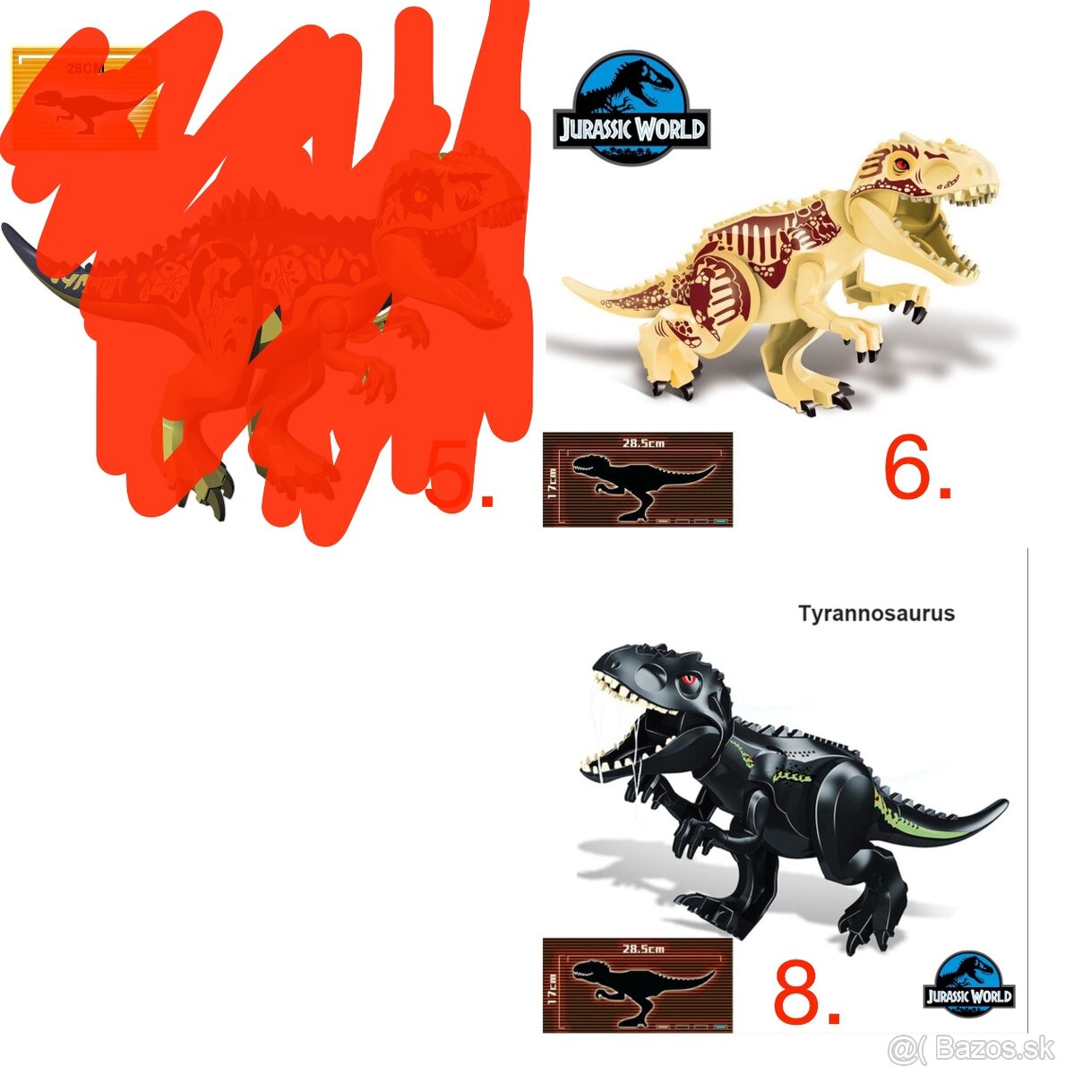 Obrovské dinosaury typ lego - nové, nehrané