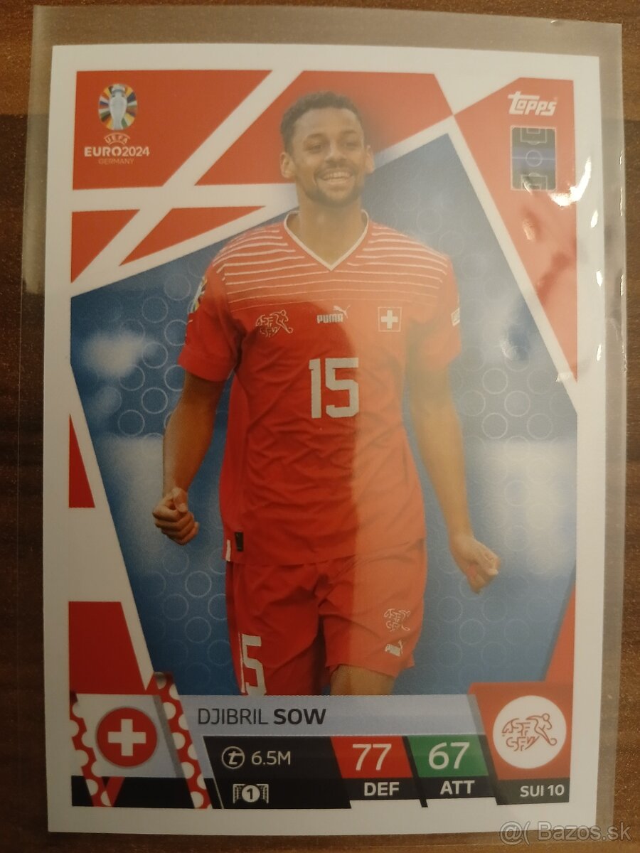 Futbalové kartičky TOPPS MATCH ATTAX EURO 2024-obyčajné SUI