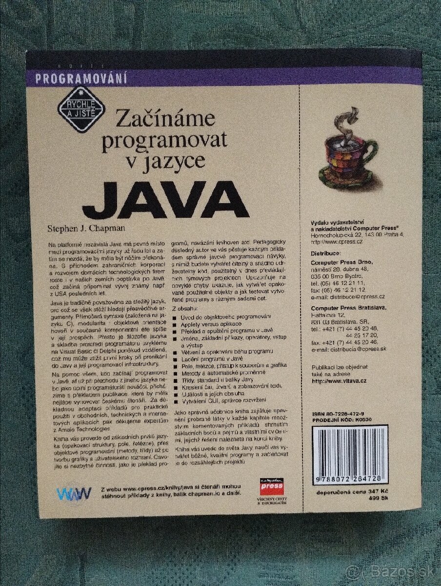 Predám knihu Začíname programovať v jazyku JAVA.