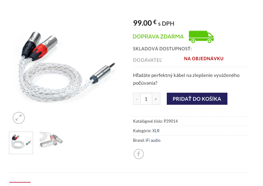 ifi audio 4.4mm xlr symetricky kabel 1m