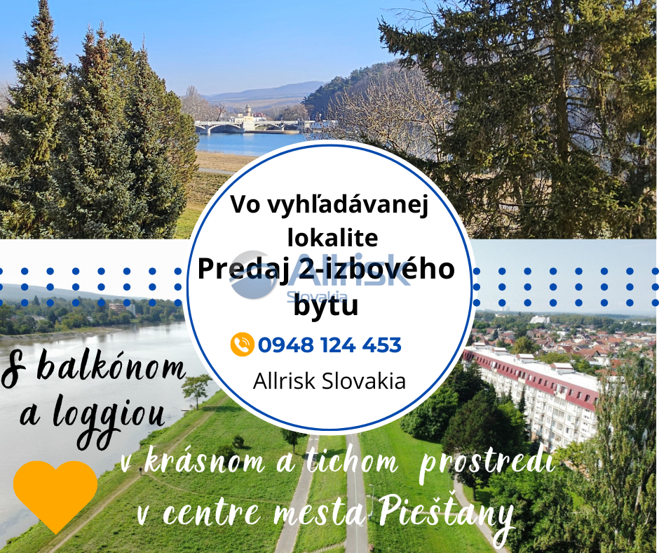 Skvelá príležitosť 2-izbový byt v centre Piešťan s výhľadom