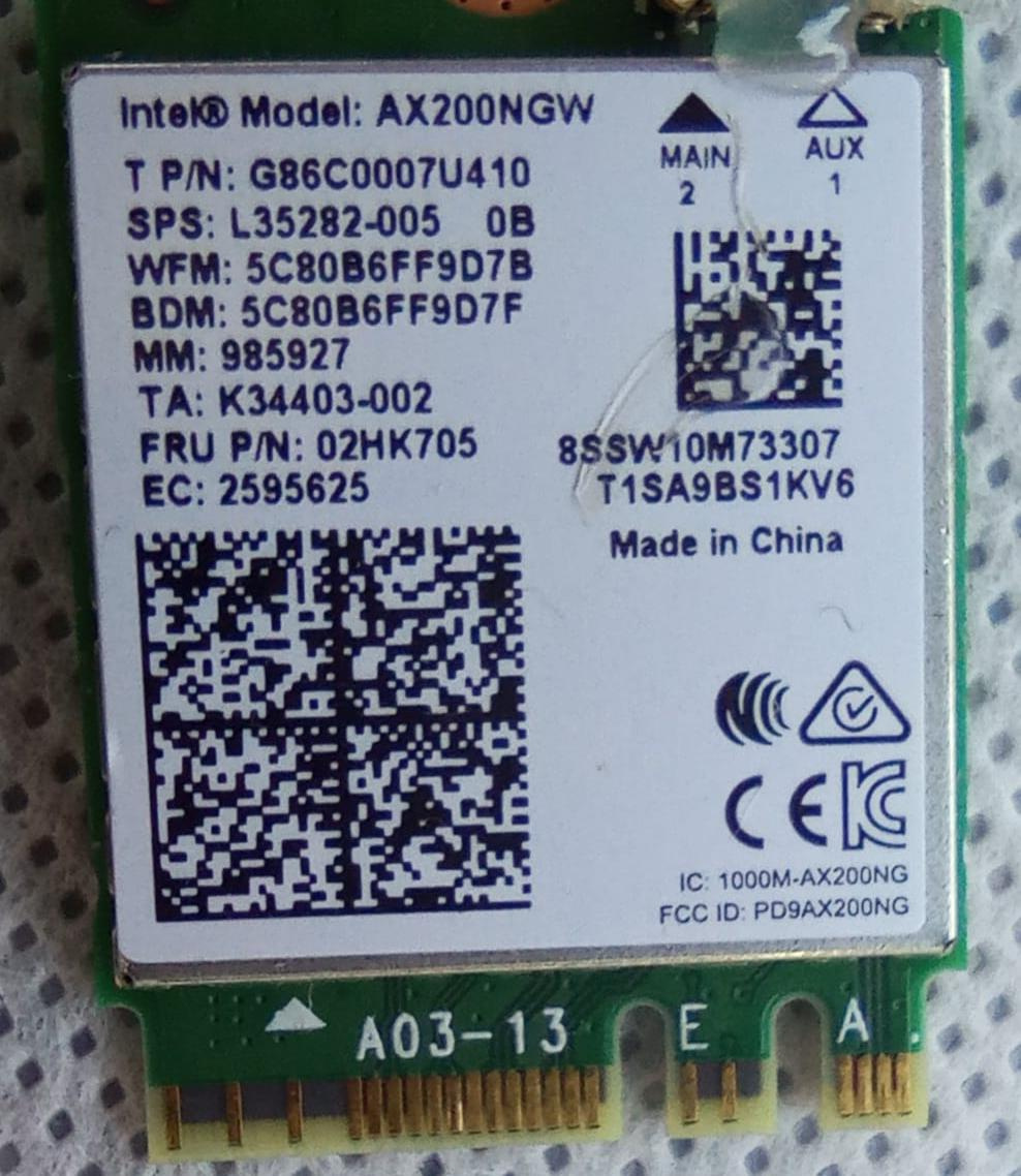 wifi 6 modul do M.2 Intel AX200