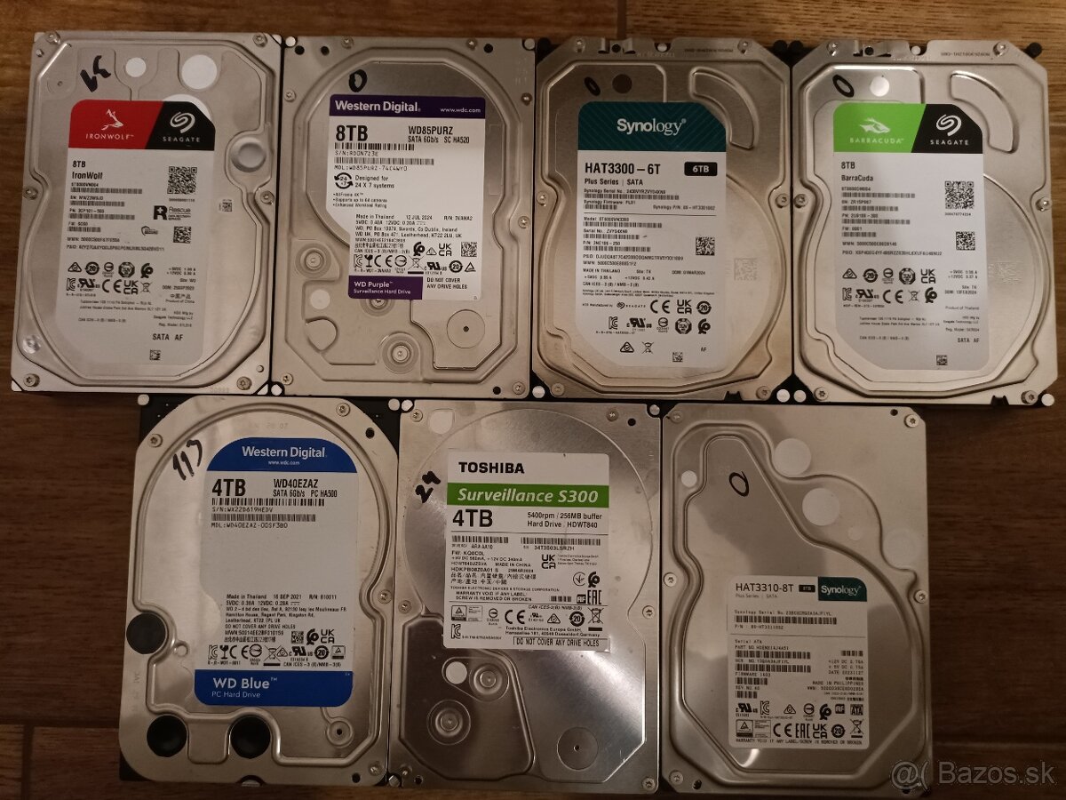 HDD disky 3,5"  4TB, 6TB, 8TB,....