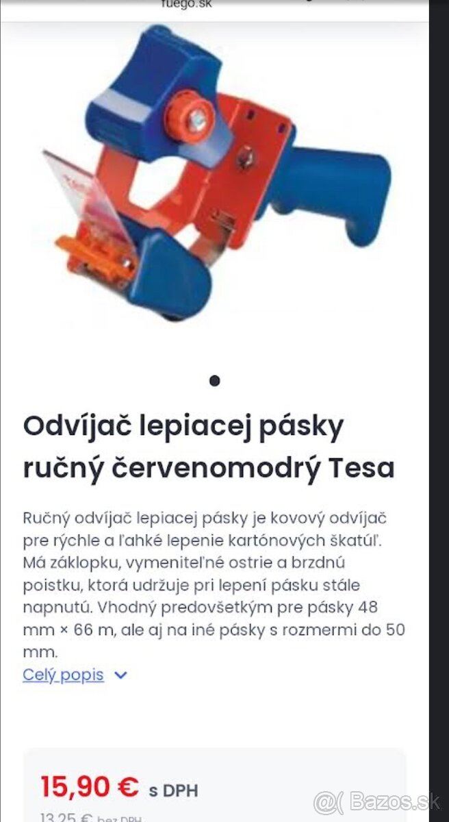 Odvíjač lepiacej pásky nový este v krabici