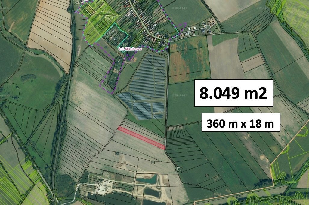 Mikušovce – 8.049 m2 INVESTIČNÝ POZEMOK