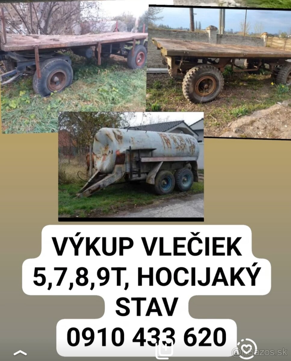 Kupim vlečku 5,7,8,9t autovlek, ifa vlek. Fekal