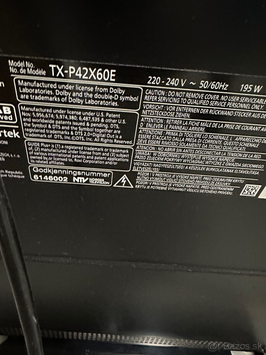 Panasonic TX-P42X60E