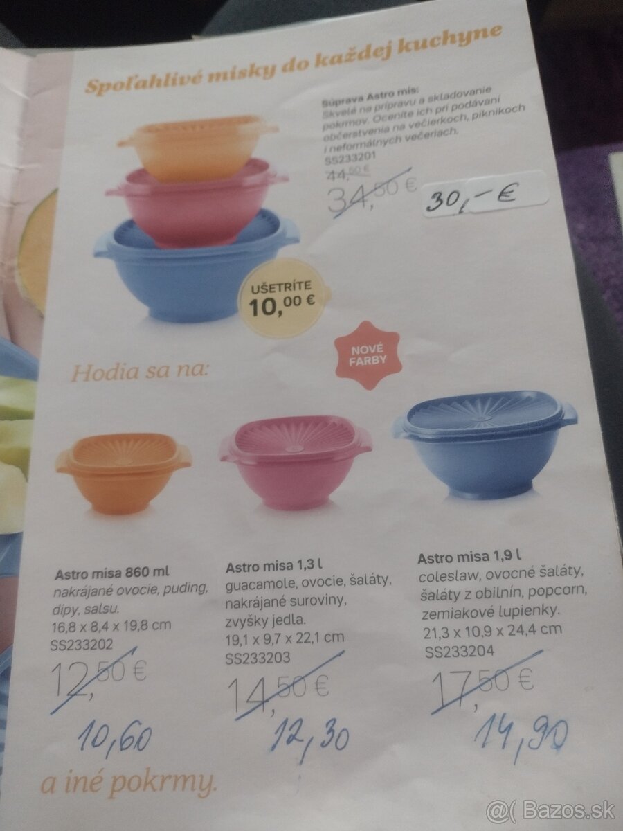 Tupperware súprava Astro mís , nové