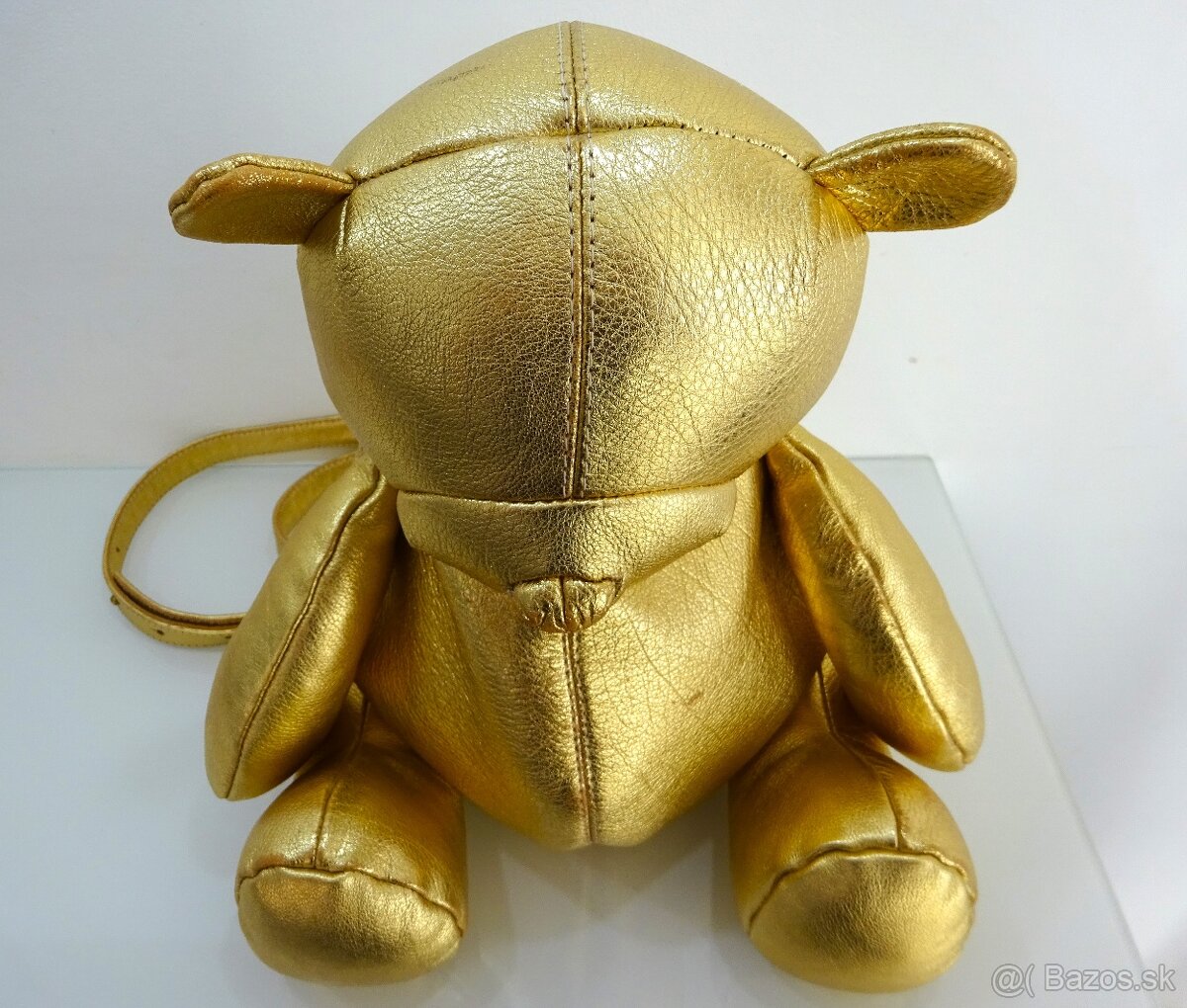 LUXUSNÝ BACKPACK " GOLD BEAR ZIPP " | " L " Made in Italy