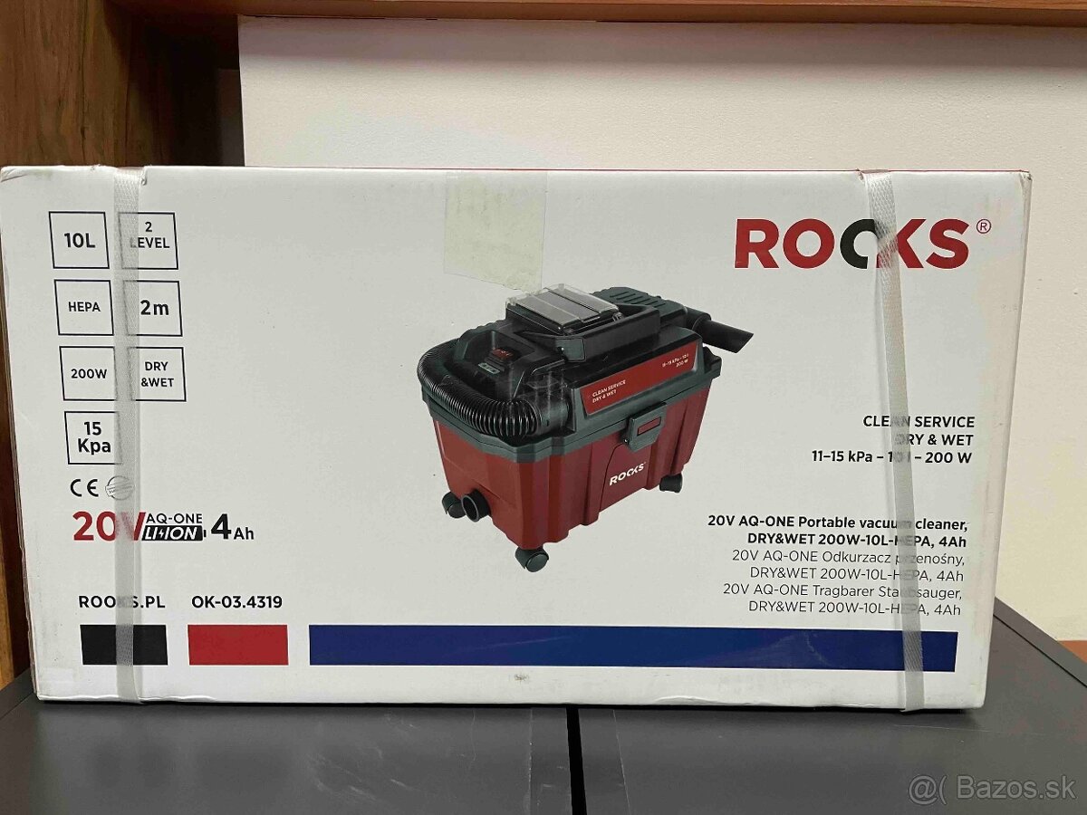 ROOKS AQ-ONE 20V OK-03.4319 Vysávač na mokro / sucho - NOVÉ