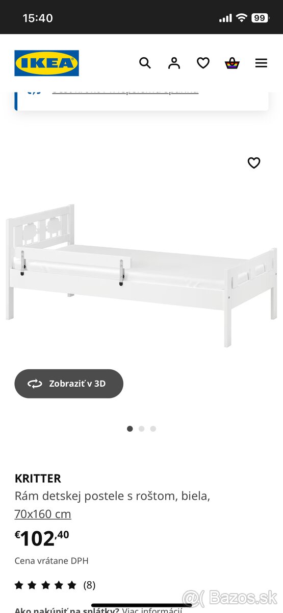 Detska postel Ikea 160x70