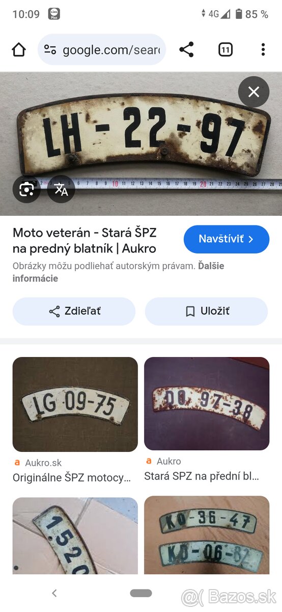 Kúpim moto ŠPZ na blatník