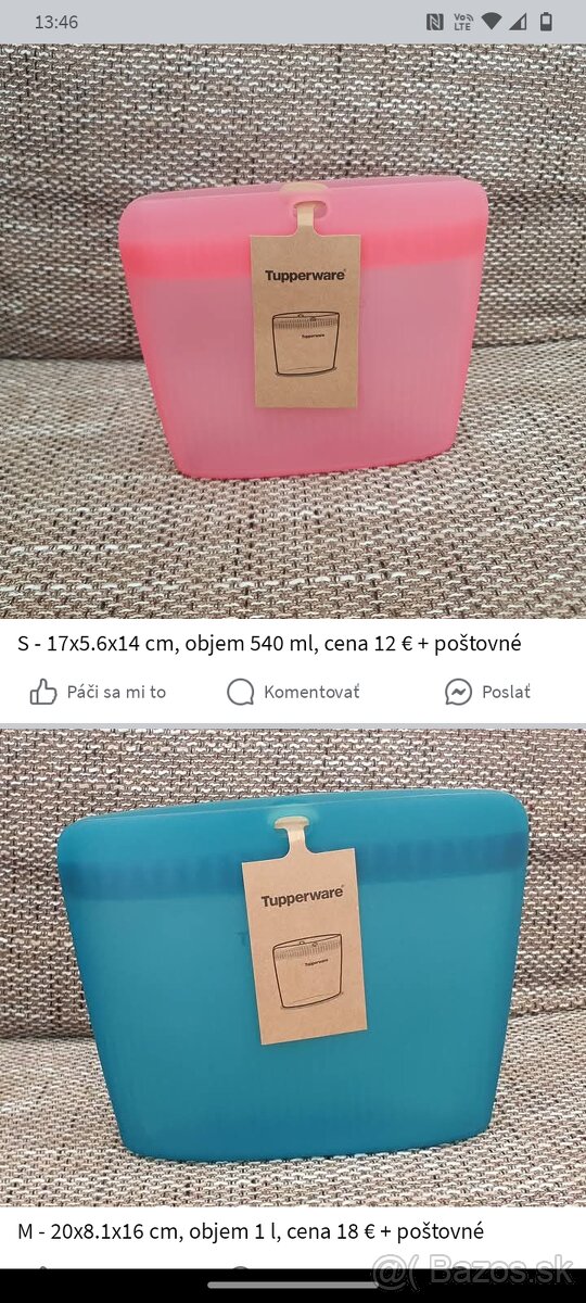 Tupperware silikónové púzdra, nové