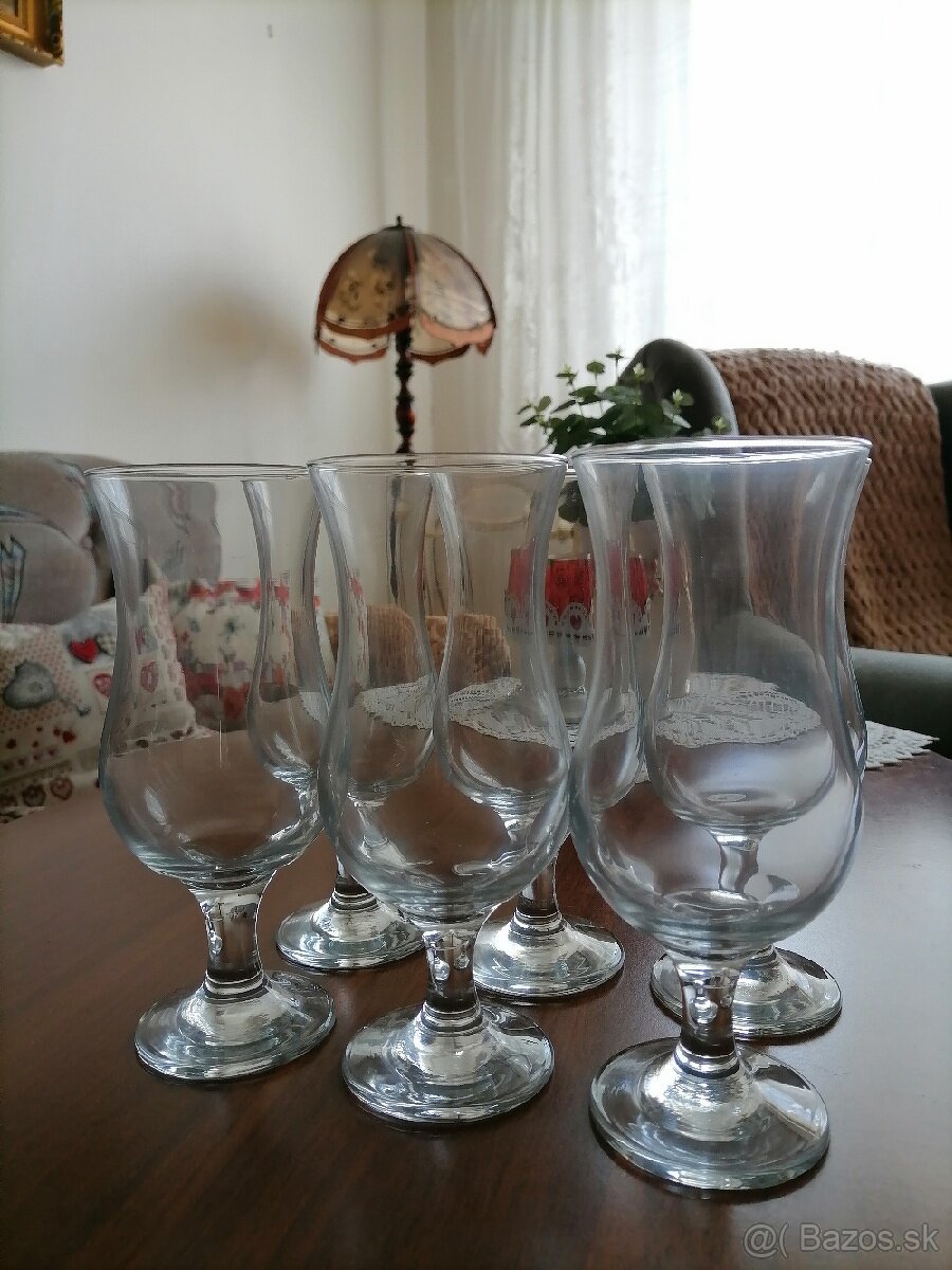 6ks sklenených pohárov