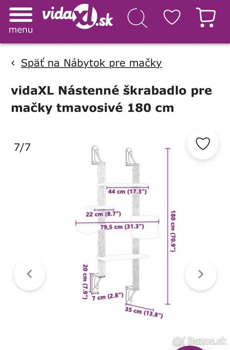 Predám nástenné škrabadlo pre mačky