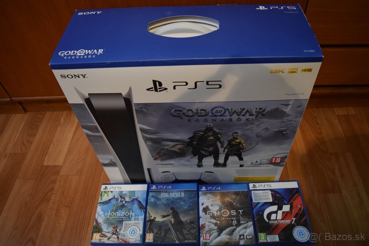 Predám Playstation 5 (s mechanikou) + 4 hry