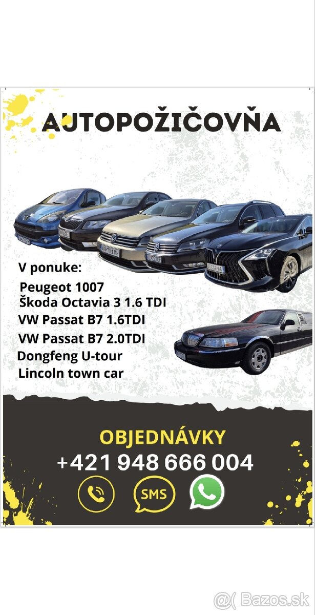 PRENÁJOM AUTA /CAR RENTAL/AUTOPOŽIČOVŇA