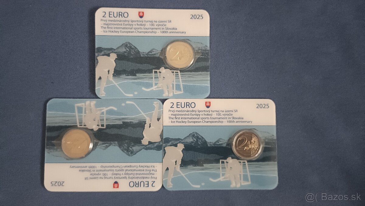 2€ Coincard 2025 Majstrovstvá Európy v hokeji - 100. výročie