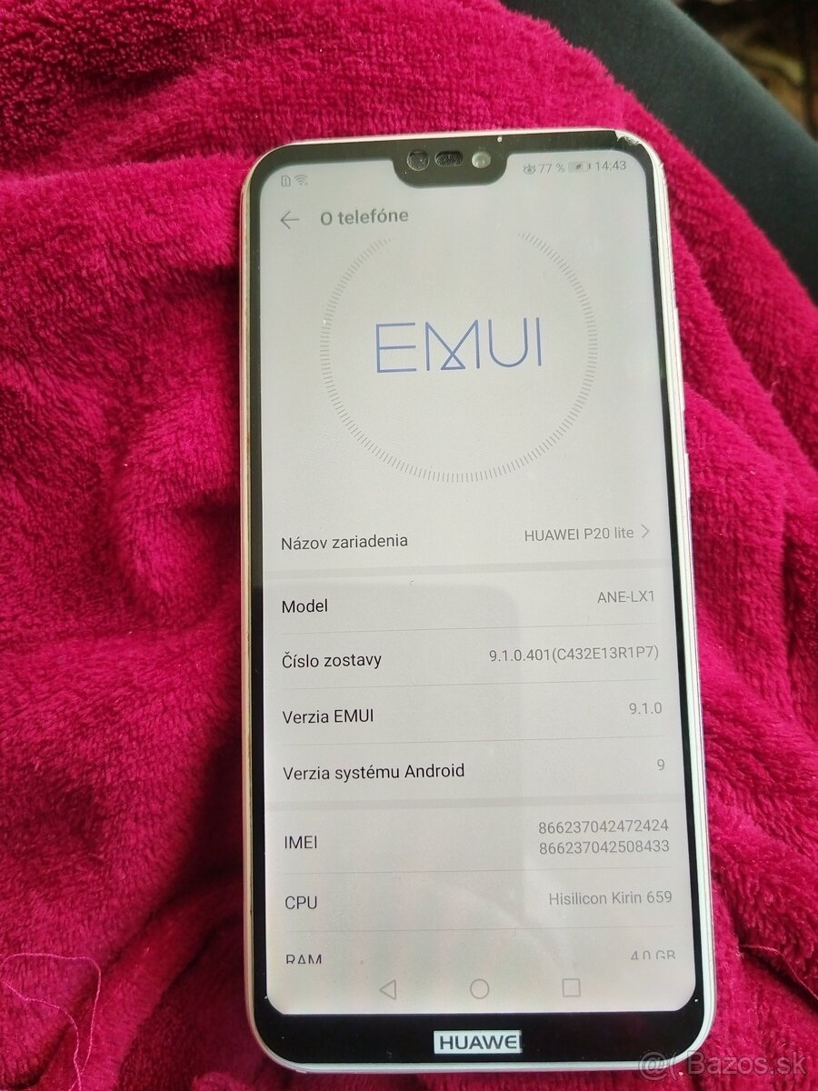 Huawei P20 lite ruzovy