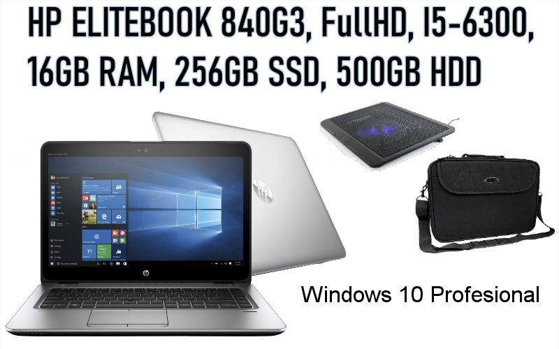 HP 840G3,I5,16GB,256GB SSD,500GB HDD, prislusenstvo, Zaruka