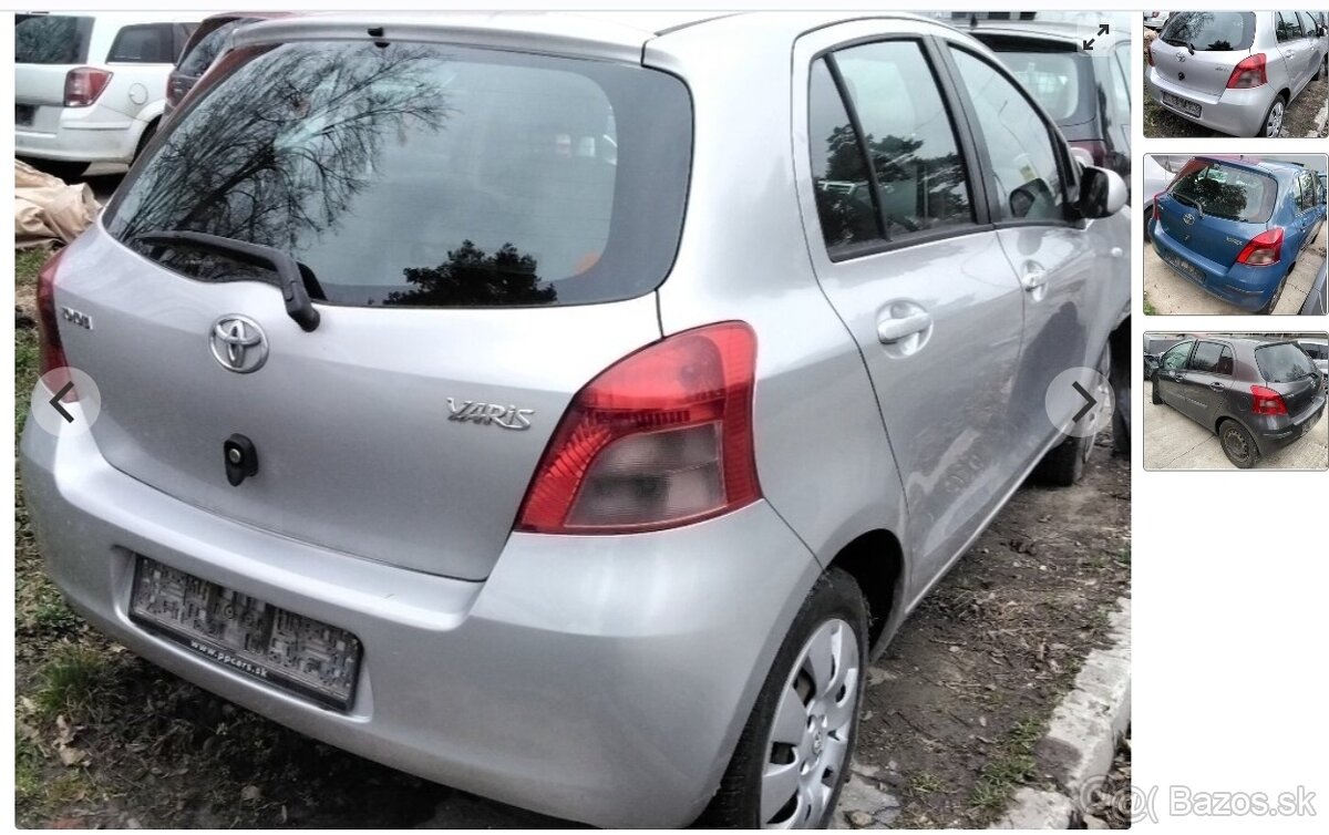 predám Piate dvere Toyota Yaris 2008 a iné diely  Dvere lavé