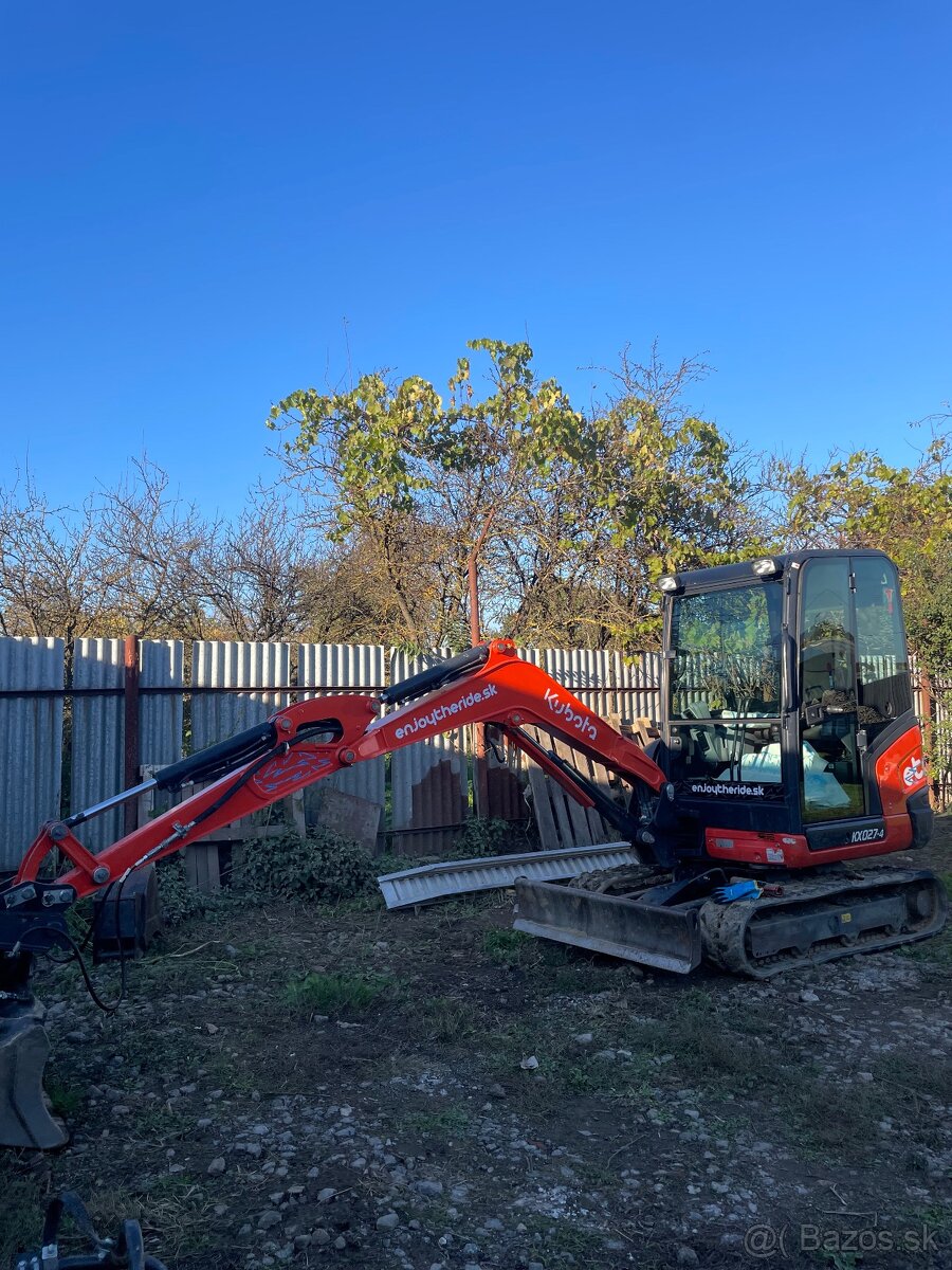 PRENÁJOM minirýpadlo Kubota KX027 2,6t