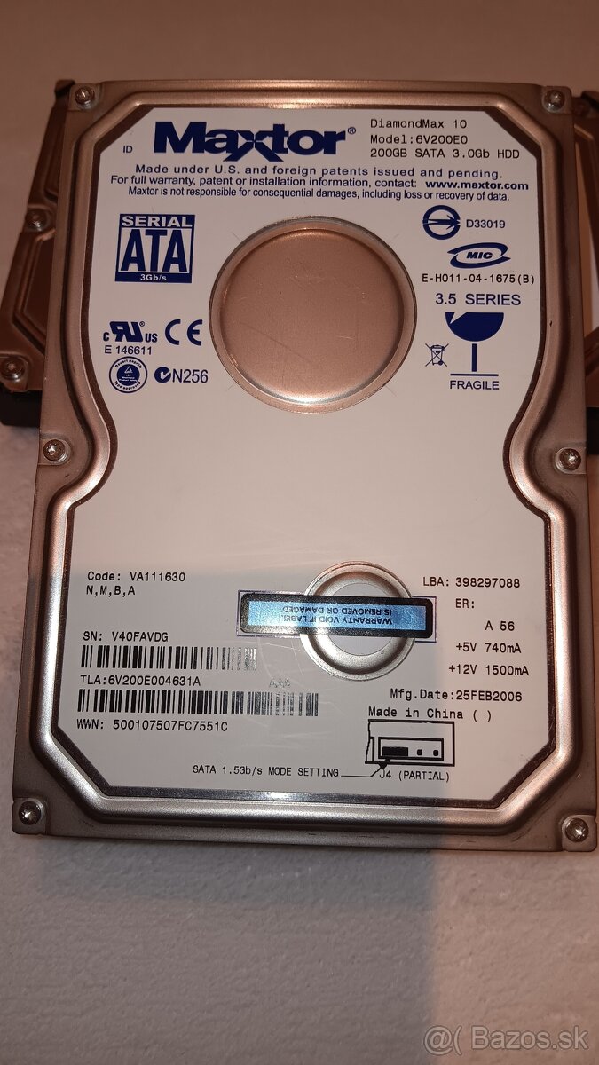 SATA HDD 3,5" palcový