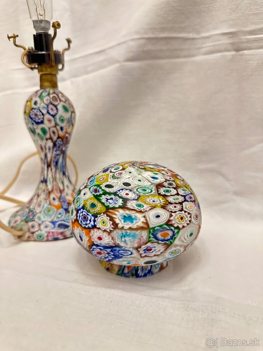 Murano starožitná lampa Millefiori Fratelli