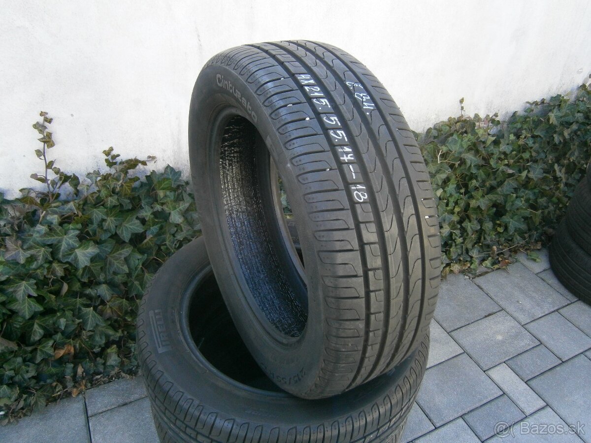 Predám 4x letné ako nové pneu Pirelli 215/55 R17 94VXL