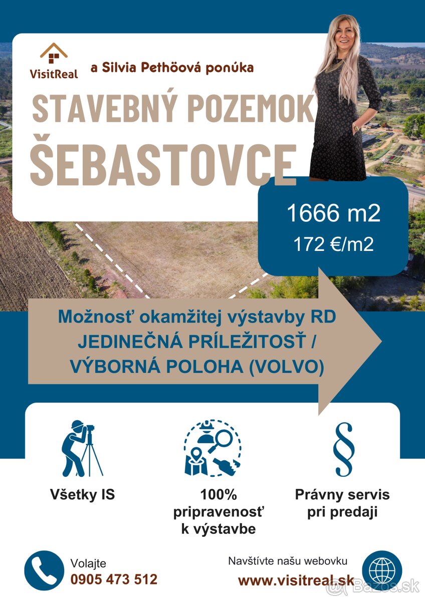 Stavebný pozemok s výmerou 1666 m2, Košice - Šebastovce ul L