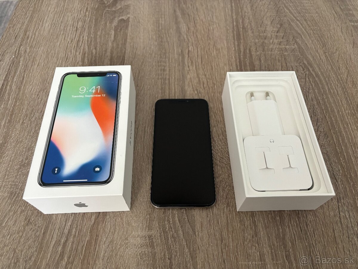 Iphone X 64GB Silver @ Krabica @ Príslušenstvo